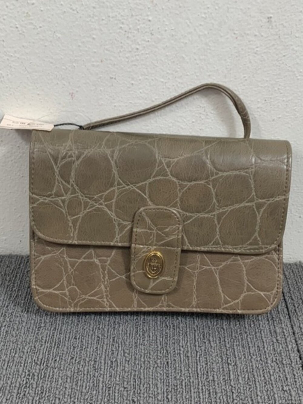 Croc Embossed Handbag Convertible Shoulder Crossbody Purse with Mirror Small
